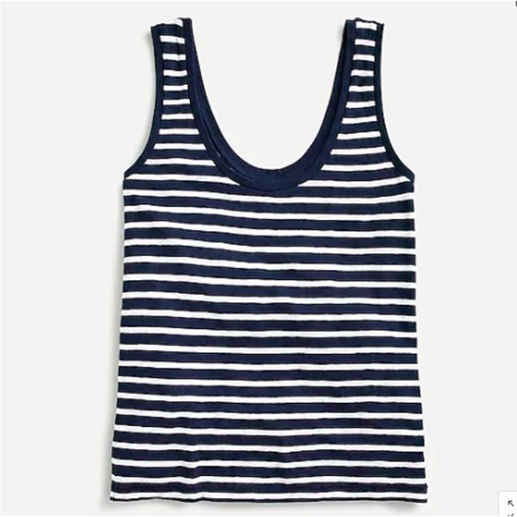 J. Crew Navy and White Striped Tank Top - Picture 1 of 7